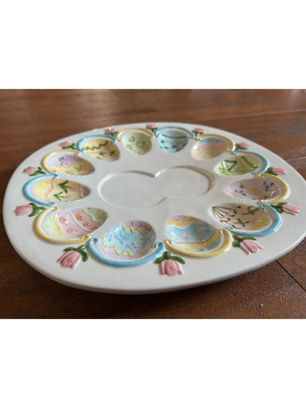 Ceramic Easter Egg Deviled Egg Serving Platter